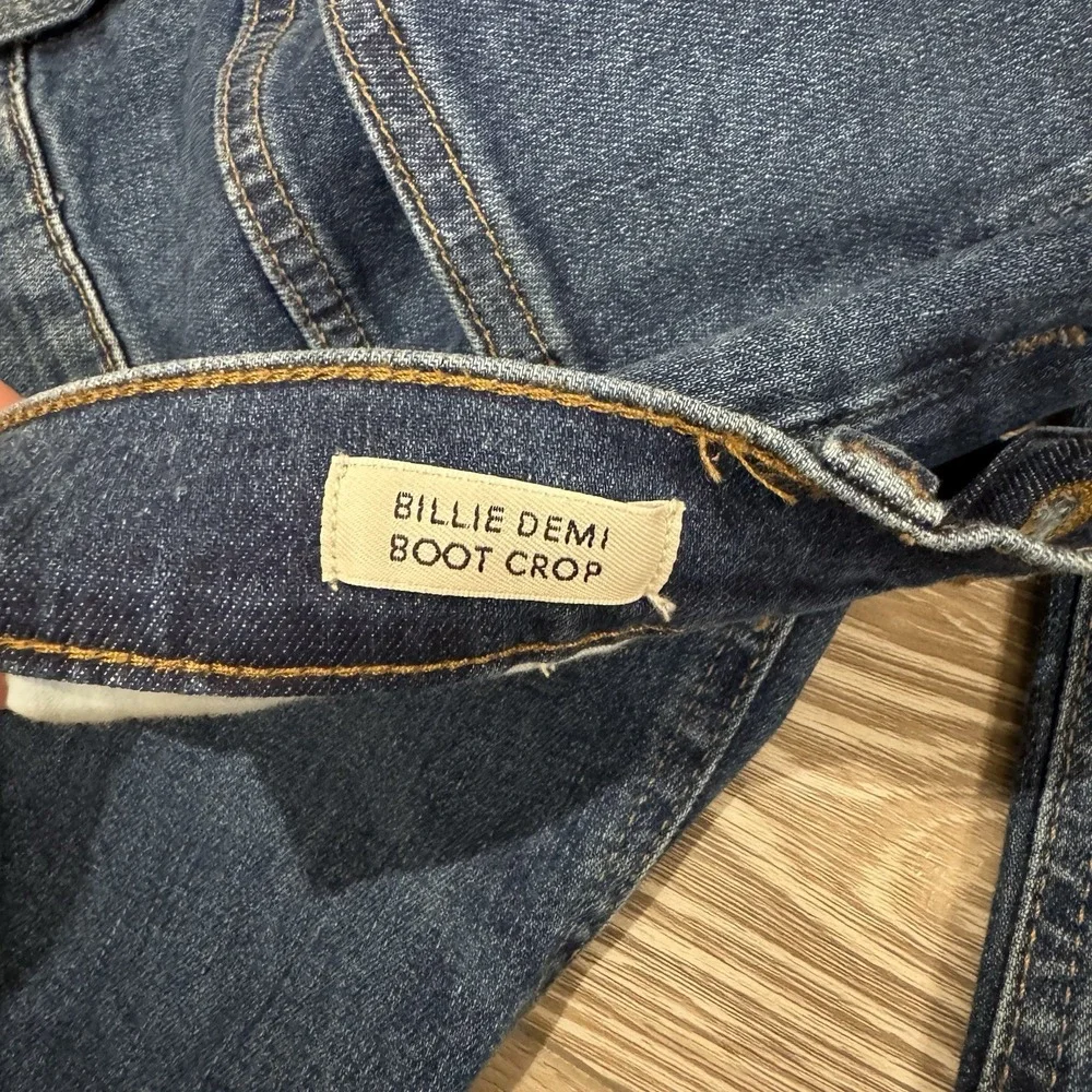 J.Crew Billie Demi Boot Crop Jeans‎ Women's 24 High Rise Button Fly Raw Hem